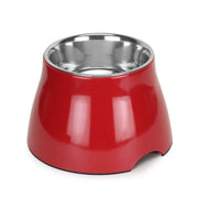 BASIL Elevated Melamine and Stainless Steel Pet Feeding Bowls for Bigger Ears Dogs, 500ml (Red)