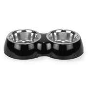 Double Bowl Feeding Set for Dogs & Puppies (Black)