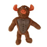 BASIL Big Bull Plush with Squeaky TPR Adult Dog Chew Toy