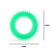 BASIL Dog Chew Toy, Spiked Ring (Green) - The Basil Pet Care