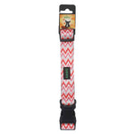BASIL Zig Zag Adjustable Collar & Leash, 4 Feet (Red)