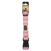 BASIL Zig Zag Adjustable Collar & Leash, 4 Feet (Red)