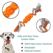 BASIL Pure Cotton Rope Toy for Dogs & Puppies (Orange)