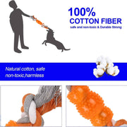 BASIL Pure Cotton Rope Toy for Dogs & Puppies (Orange)